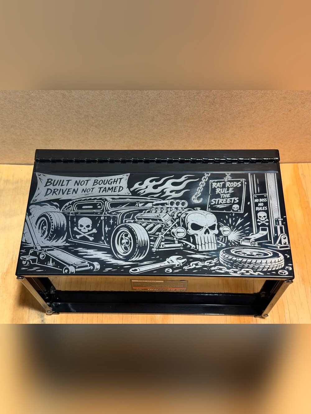 NEW Custom Laser engraved Mini Metal Toolbox Black Bad To The Bone